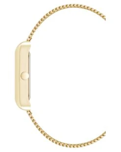 Rectangular Case Mesh Bracelet Watch -Nine West Shop NW 2090PKGB SIDE