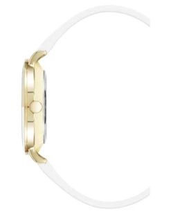 Two-Tone Bezel Strap Watch -Nine West Shop NW 2346GPWT SIDE