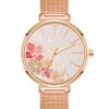 Floral Dial Mesh Bracelet Watch -Nine West Shop NW 3000FLRG