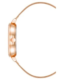 Floral Dial Mesh Bracelet Watch -Nine West Shop NW 3000FLRG SIDE