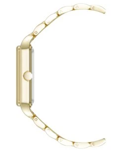 Vintage-Inspired Metal Bracelet Watch -Nine West Shop NW 3108CHGB SIDE