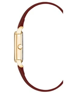Rectangular Case Strap Watch -Nine West Shop NW 3118GPHY SIDE