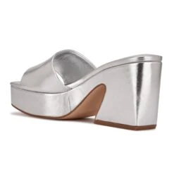 Nine West Oklee Platform Slide Sandals 11 Nine West Oklee Platform Slide Sandals -Nine West Shop PG.WNOKLEE3 SIL01.AZ