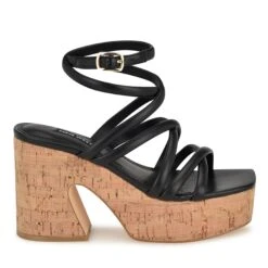 Nine West Corke Platform Wedge Strappy Sandals